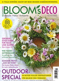 Titelbild der Ausgabe 3/2025 von Blooms Deco. Diese Zeitschrift und viele weitere Gartenzeitschriften und Wohnzeitschriften als Abo oder epaper bei United Kiosk online kaufen.