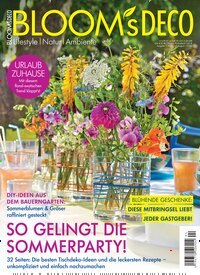 Titelbild der Ausgabe 4/2025 von Blooms Deco. Diese Zeitschrift und viele weitere Gartenzeitschriften und Wohnzeitschriften als Abo oder epaper bei United Kiosk online kaufen.