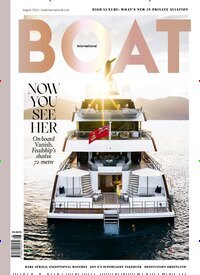 Titelbild der Ausgabe 8/2026 von Boat International. Diese Zeitschrift und viele weitere Sportmagazine als Abo oder epaper bei United Kiosk online kaufen.