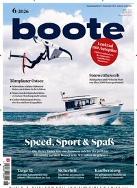 Titelbild der Ausgabe 6/2026 von boote. Diese Zeitschrift und viele weitere Sportmagazine als Abo oder epaper bei United Kiosk online kaufen.