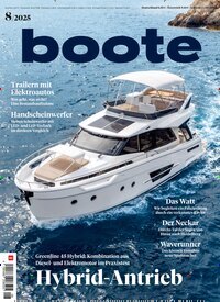 Titelbild der Ausgabe 8/2025 von boote. Diese Zeitschrift und viele weitere Sportmagazine als Abo oder epaper bei United Kiosk online kaufen.