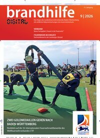 Titelbild der Ausgabe 9/2026 von Brandhilfe Baden-Württemberg. Diese Zeitschrift und viele weitere Jurazeitschriften und Zeitschriften für Verwaltung als Abo oder epaper bei United Kiosk online kaufen.
