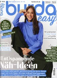 Titelbild der Ausgabe 6/2021 von burda easy. Diese Zeitschrift und viele weitere Modemagazine und DIY-Magazine als Abo oder epaper bei United Kiosk online kaufen.