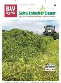 Titelbild der Ausgabe 16/2024 von BWagrar Schwäbischer Bauer. Diese Zeitschrift und viele weitere Naturzeitschriften, Landwirtschaftszeitungen und Umweltmagazine als Abo oder epaper bei United Kiosk online kaufen.