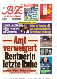 Titelbild der Ausgabe 68/2026 von B.Z.. Diese Zeitschrift und viele weitere Zeitungsabos als Abo oder epaper bei United Kiosk online kaufen.