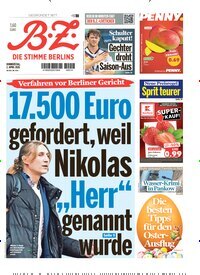 Titelbild der Ausgabe 78/2026 von B.Z.. Diese Zeitschrift und viele weitere Zeitungsabos als Abo oder epaper bei United Kiosk online kaufen.