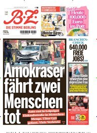 Titelbild der Ausgabe 103/2026 von B.Z.. Diese Zeitschrift und viele weitere Zeitungsabos als Abo oder epaper bei United Kiosk online kaufen.