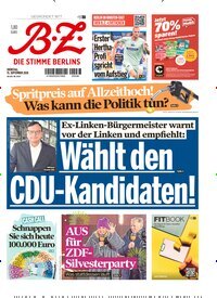 Titelbild der Ausgabe 215/2026 von B.Z.. Diese Zeitschrift und viele weitere Zeitungsabos als Abo oder epaper bei United Kiosk online kaufen.
