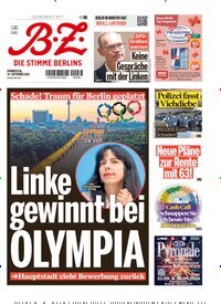 Titelbild der Ausgabe 223/2026 von B.Z.. Diese Zeitschrift und viele weitere Zeitungsabos als Abo oder epaper bei United Kiosk online kaufen.