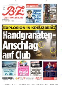 Titelbild der Ausgabe 291/2025 von B.Z.. Diese Zeitschrift und viele weitere Zeitungsabos als Abo oder epaper bei United Kiosk online kaufen.