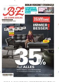 Titelbild der Ausgabe 301/2025 von B.Z.. Diese Zeitschrift und viele weitere Zeitungsabos als Abo oder epaper bei United Kiosk online kaufen.