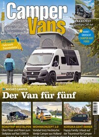 Titelbild der Ausgabe 1/2023 von Camper Vans. Diese Zeitschrift und viele weitere Automagazine und Motorradzeitschriften als Abo oder epaper bei United Kiosk online kaufen.