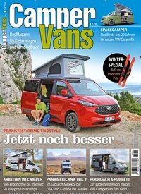 Titelbild der Ausgabe 1/2026 von Camper Vans. Diese Zeitschrift und viele weitere Automagazine und Motorradzeitschriften als Abo oder epaper bei United Kiosk online kaufen.