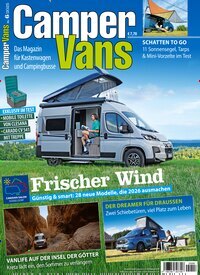 Titelbild der Ausgabe 6/2025 von Camper Vans. Diese Zeitschrift und viele weitere Automagazine und Motorradzeitschriften als Abo oder epaper bei United Kiosk online kaufen.