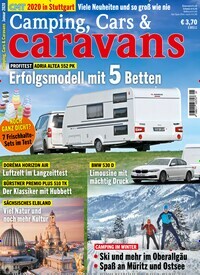 Titelbild der Ausgabe 1/2020 von Camping, Cars & Caravans. Diese Zeitschrift und viele weitere Automagazine und Motorradzeitschriften als Abo oder epaper bei United Kiosk online kaufen.