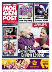 Titelbild der Ausgabe 285/2025 von Chemnitzer Morgenpost. Diese Zeitschrift und viele weitere Zeitungsabos als Abo oder epaper bei United Kiosk online kaufen.