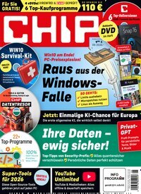 Titelbild der Ausgabe 5/2026 von Chip. Diese Zeitschrift und viele weitere Computerzeitschriften, Tabletmagazine und Smartphonemagazine als Abo oder epaper bei United Kiosk online kaufen.