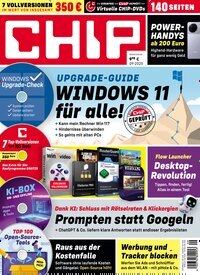 Titelbild der Ausgabe 9/2025 von Chip. Diese Zeitschrift und viele weitere Computerzeitschriften, Tabletmagazine und Smartphonemagazine als Abo oder epaper bei United Kiosk online kaufen.