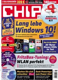 Titelbild der Ausgabe 10/2025 von Chip. Diese Zeitschrift und viele weitere Computerzeitschriften, Tabletmagazine und Smartphonemagazine als Abo oder epaper bei United Kiosk online kaufen.