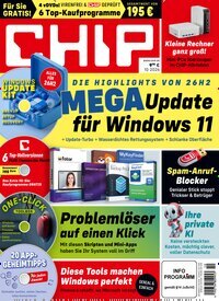 Titelbild der Ausgabe 10/2026 von Chip. Diese Zeitschrift und viele weitere Computerzeitschriften, Tabletmagazine und Smartphonemagazine als Abo oder epaper bei United Kiosk online kaufen.