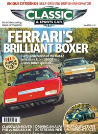 Titelbild der Ausgabe 5/2025 von Classic and Sports Car. Diese Zeitschrift und viele weitere Automagazine und Motorradzeitschriften als Abo oder epaper bei United Kiosk online kaufen.