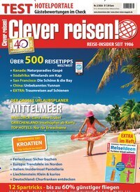 Titelbild der Ausgabe 2/2026 von Clever reisen!. Diese Zeitschrift und viele weitere Reisemagazine, Freizeitmagazine und Wissensmagazine als Abo oder epaper bei United Kiosk online kaufen.