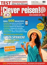 Titelbild der Ausgabe 3/2026 von Clever reisen!. Diese Zeitschrift und viele weitere Reisemagazine, Freizeitmagazine und Wissensmagazine als Abo oder epaper bei United Kiosk online kaufen.