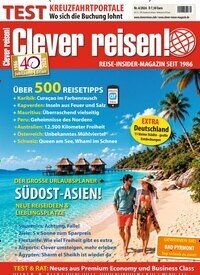 Titelbild der Ausgabe 4/2026 von Clever reisen!. Diese Zeitschrift und viele weitere Reisemagazine, Freizeitmagazine und Wissensmagazine als Abo oder epaper bei United Kiosk online kaufen.