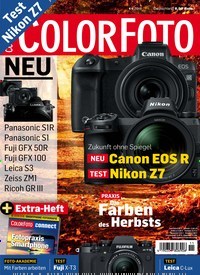 Titelbild der Ausgabe 11/2018 von ColorFoto. Diese Zeitschrift und viele weitere Audiomagazine, Filmmagazine und Fotozeitschriften als Abo oder epaper bei United Kiosk online kaufen.