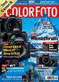 Titelbild der Ausgabe 12/2018 von ColorFoto. Diese Zeitschrift und viele weitere Audiomagazine, Filmmagazine und Fotozeitschriften als Abo oder epaper bei United Kiosk online kaufen.