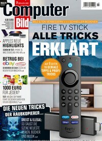 Titelbild der Ausgabe 7/2022 von Computer Bild. Diese Zeitschrift und viele weitere Computerzeitschriften, Tabletmagazine und Smartphonemagazine als Abo oder epaper bei United Kiosk online kaufen.