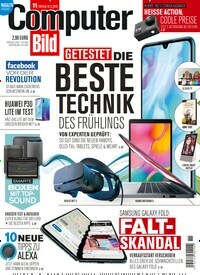 Titelbild der Ausgabe 11/2019 von Computer Bild. Diese Zeitschrift und viele weitere Computerzeitschriften, Tabletmagazine und Smartphonemagazine als Abo oder epaper bei United Kiosk online kaufen.