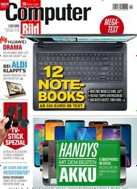 Titelbild der Ausgabe 13/2019 von Computer Bild. Diese Zeitschrift und viele weitere Computerzeitschriften, Tabletmagazine und Smartphonemagazine als Abo oder epaper bei United Kiosk online kaufen.