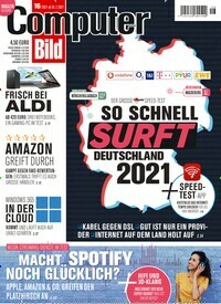 Titelbild der Ausgabe 16/2021 von Computer Bild. Diese Zeitschrift und viele weitere Computerzeitschriften, Tabletmagazine und Smartphonemagazine als Abo oder epaper bei United Kiosk online kaufen.