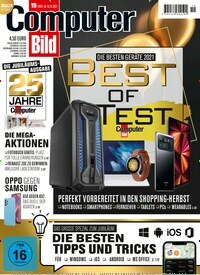 Titelbild der Ausgabe 19/2021 von Computer Bild. Diese Zeitschrift und viele weitere Computerzeitschriften, Tabletmagazine und Smartphonemagazine als Abo oder epaper bei United Kiosk online kaufen.