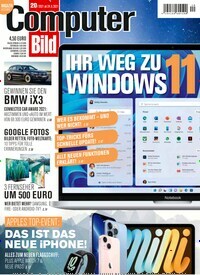 Titelbild der Ausgabe 20/2021 von Computer Bild. Diese Zeitschrift und viele weitere Computerzeitschriften, Tabletmagazine und Smartphonemagazine als Abo oder epaper bei United Kiosk online kaufen.