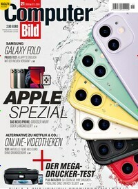 Titelbild der Ausgabe 21/2019 von Computer Bild. Diese Zeitschrift und viele weitere Computerzeitschriften, Tabletmagazine und Smartphonemagazine als Abo oder epaper bei United Kiosk online kaufen.