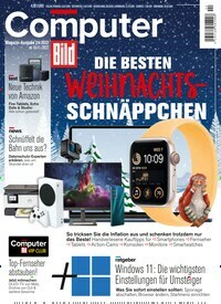 Titelbild der Ausgabe 24/2022 von Computer Bild. Diese Zeitschrift und viele weitere Computerzeitschriften, Tabletmagazine und Smartphonemagazine als Abo oder epaper bei United Kiosk online kaufen.