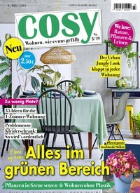 Titelbild der Ausgabe 3/2019 von Cosy. Diese Zeitschrift und viele weitere Frauenzeitschriften als Abo oder epaper bei United Kiosk online kaufen.