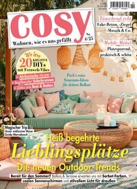 Titelbild der Ausgabe 4/2025 von Cosy. Diese Zeitschrift und viele weitere Frauenzeitschriften als Abo oder epaper bei United Kiosk online kaufen.