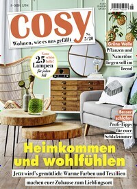 Titelbild der Ausgabe 5/2020 von Cosy. Diese Zeitschrift und viele weitere Frauenzeitschriften als Abo oder epaper bei United Kiosk online kaufen.