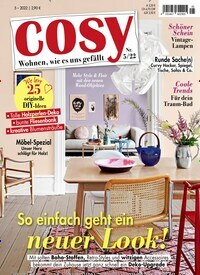 Titelbild der Ausgabe 5/2022 von Cosy. Diese Zeitschrift und viele weitere Frauenzeitschriften als Abo oder epaper bei United Kiosk online kaufen.
