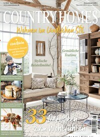 Titelbild der Ausgabe 5/2021 von Country Homes. Diese Zeitschrift und viele weitere Gartenzeitschriften und Wohnzeitschriften als Abo oder epaper bei United Kiosk online kaufen.