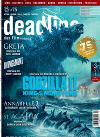 Titelbild der Ausgabe 75/2019 von deadline - das Filmmagazin. Diese Zeitschrift und viele weitere Audiomagazine, Filmmagazine und Fotozeitschriften als Abo oder epaper bei United Kiosk online kaufen.