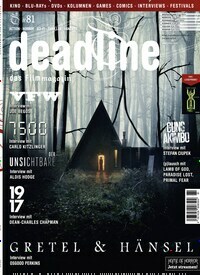 Titelbild der Ausgabe 81/2020 von deadline - das Filmmagazin. Diese Zeitschrift und viele weitere Audiomagazine, Filmmagazine und Fotozeitschriften als Abo oder epaper bei United Kiosk online kaufen.