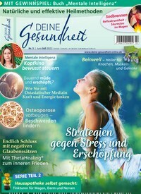 Titelbild der Ausgabe 3/2022 von Deine Gesundheit. Diese Zeitschrift und viele weitere Elternzeitschriften und Tierzeitschriften als Abo oder epaper bei United Kiosk online kaufen.