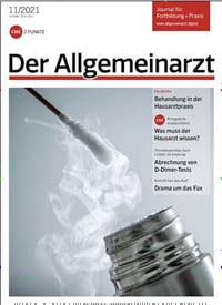 Titelbild der Ausgabe 11/2021 von Der Allgemeinarzt. Diese Zeitschrift und viele weitere Pflegezeitschriften und medizinische Fachzeitschriften als Abo oder epaper bei United Kiosk online kaufen.