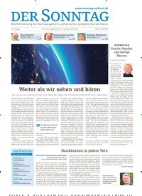 Titelbild der Ausgabe 37/2026 von Der Sonntag. Diese Zeitschrift und viele weitere Kunstmagazine und Kulturmagazine als Abo oder epaper bei United Kiosk online kaufen.