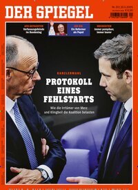 Titelbild der Ausgabe 20/2025 von Der Spiegel. Diese Zeitschrift und viele weitere Wirtschaftsmagazine und Politikmagazine als Abo oder epaper bei United Kiosk online kaufen.