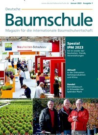 Titelbild der Ausgabe 1/2023 von Deutsche Baumschule. Diese Zeitschrift und viele weitere Naturzeitschriften, Landwirtschaftszeitungen und Umweltmagazine als Abo oder epaper bei United Kiosk online kaufen.